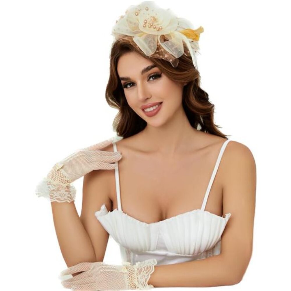 Fascinator Hat Veil Feather Khaki